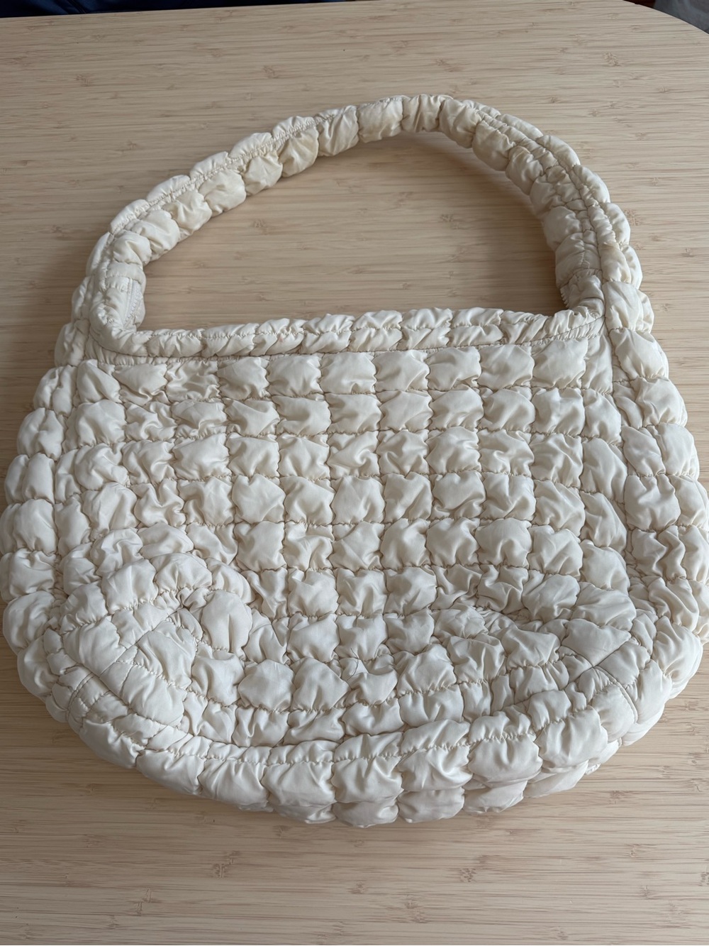 COS OVERSIZED QUILTED CREAM CROSSBODY BAG